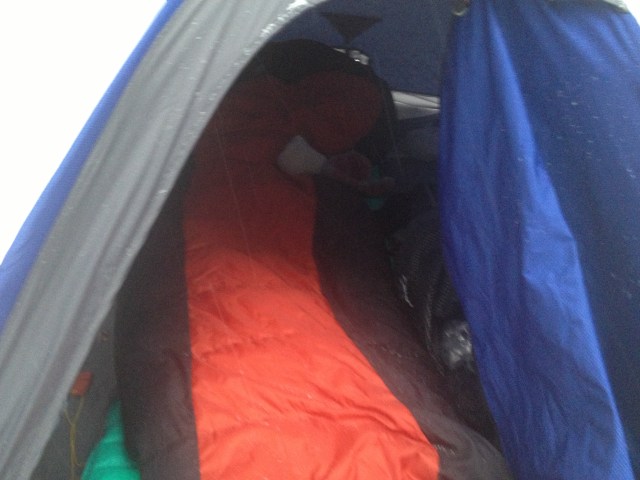 Sufficient room for one w/winter gear; two would need to be really comfortable w/one another